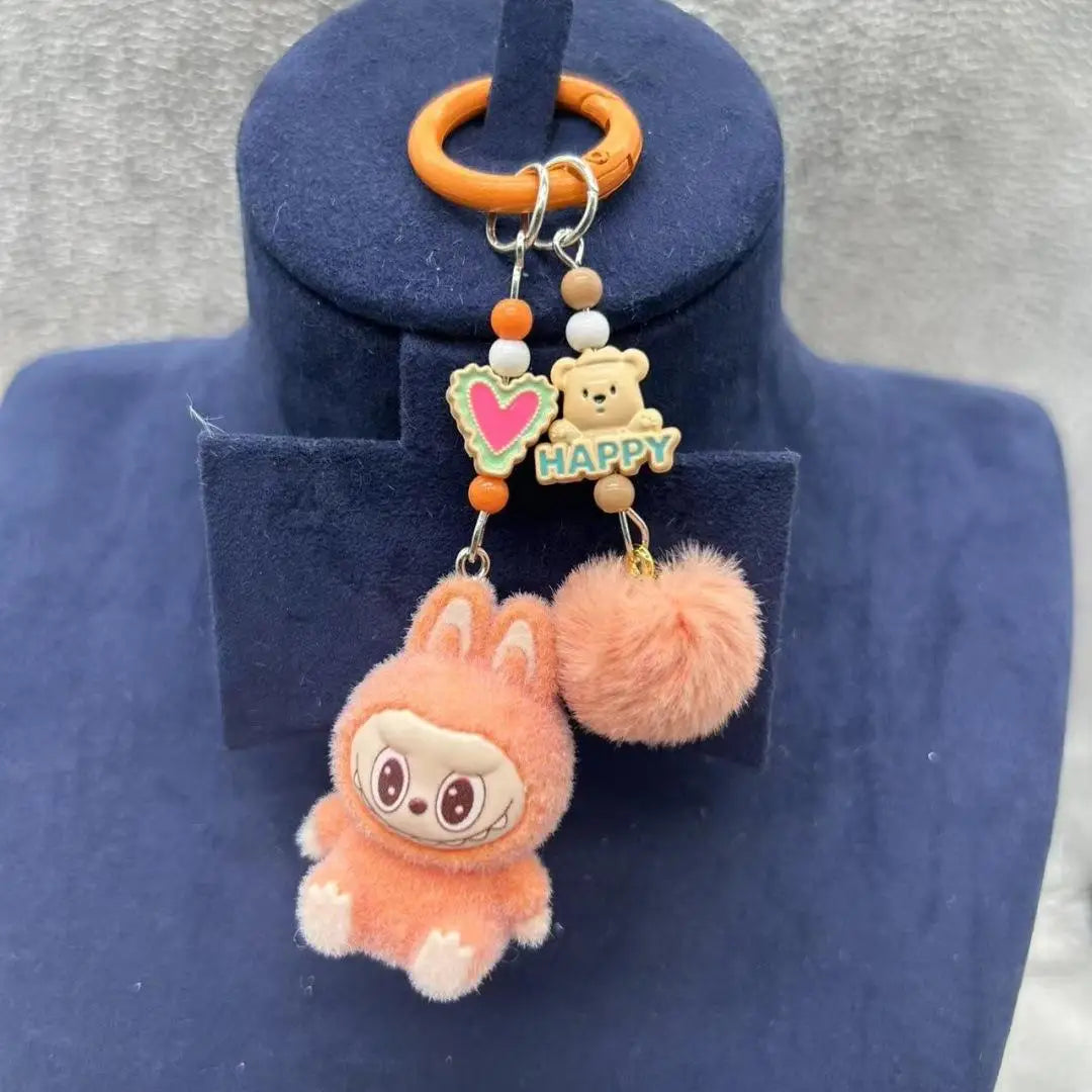 Labubu Resin Heart Keychain