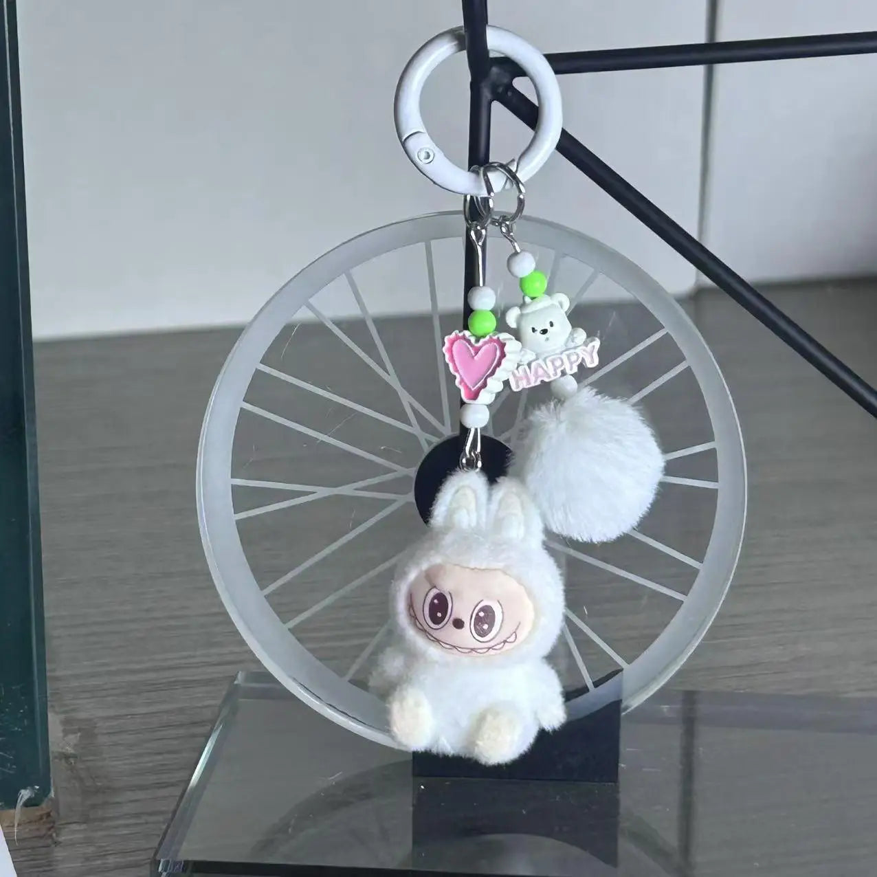 Labubu Resin Heart Keychain