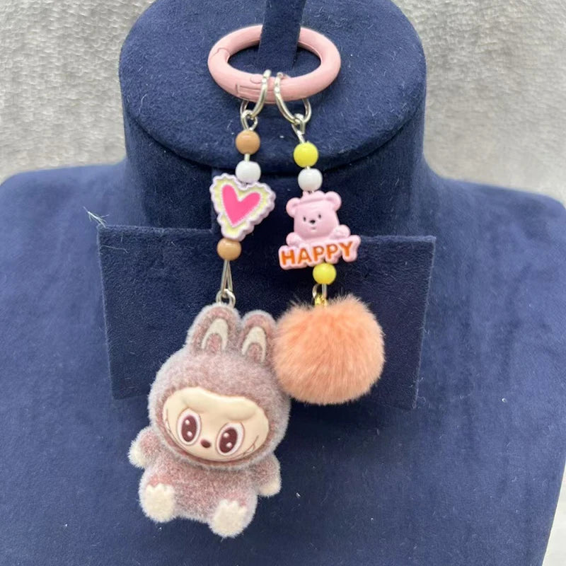 Labubu Resin Heart Keychain