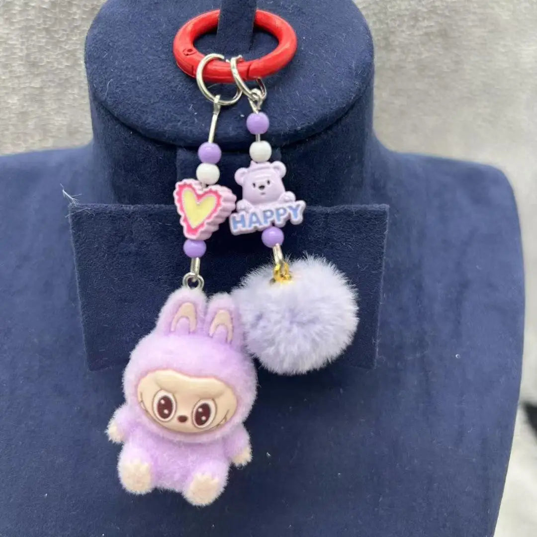 Labubu Resin Heart Keychain