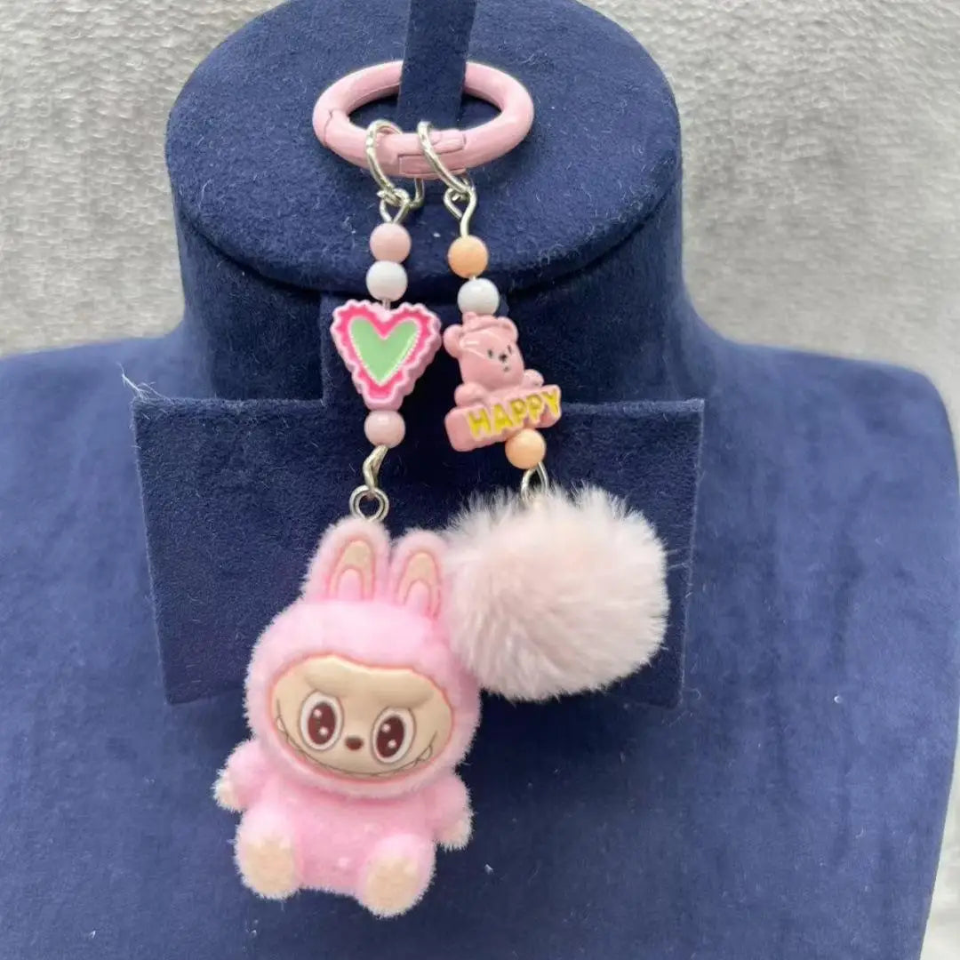Labubu Resin Heart Keychain